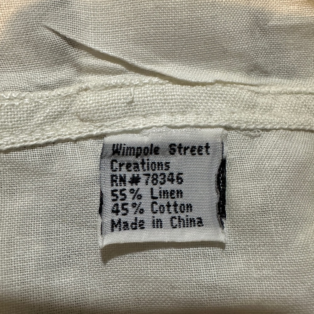 Wimpole Street Vintage 1990s Y2K Crisp White Linen Cotton Lace Vest Large? - Picture 14 of 15